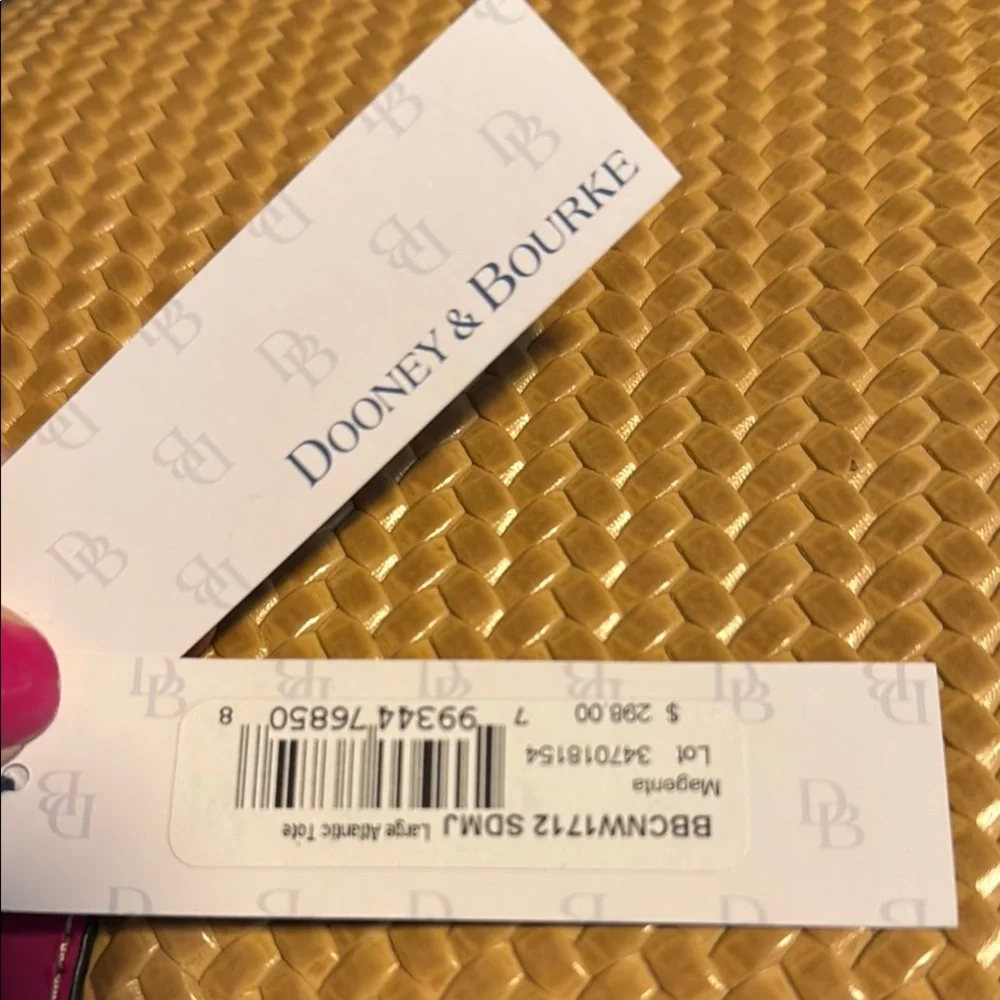 NWT Dooney & Bourke Pink and Tan Woven Tote - Picture 2 of 4